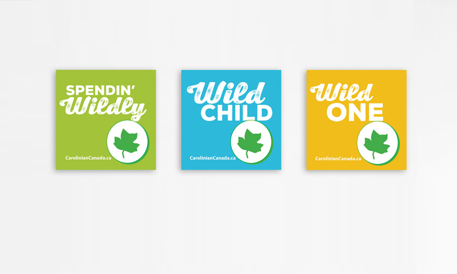 Images of sticker hand outs: Spendin' Wildly, Wild Child, and Wild One